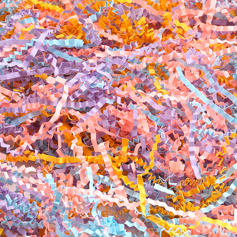 Mixed Color Crinkled Raffia Paper Shreds