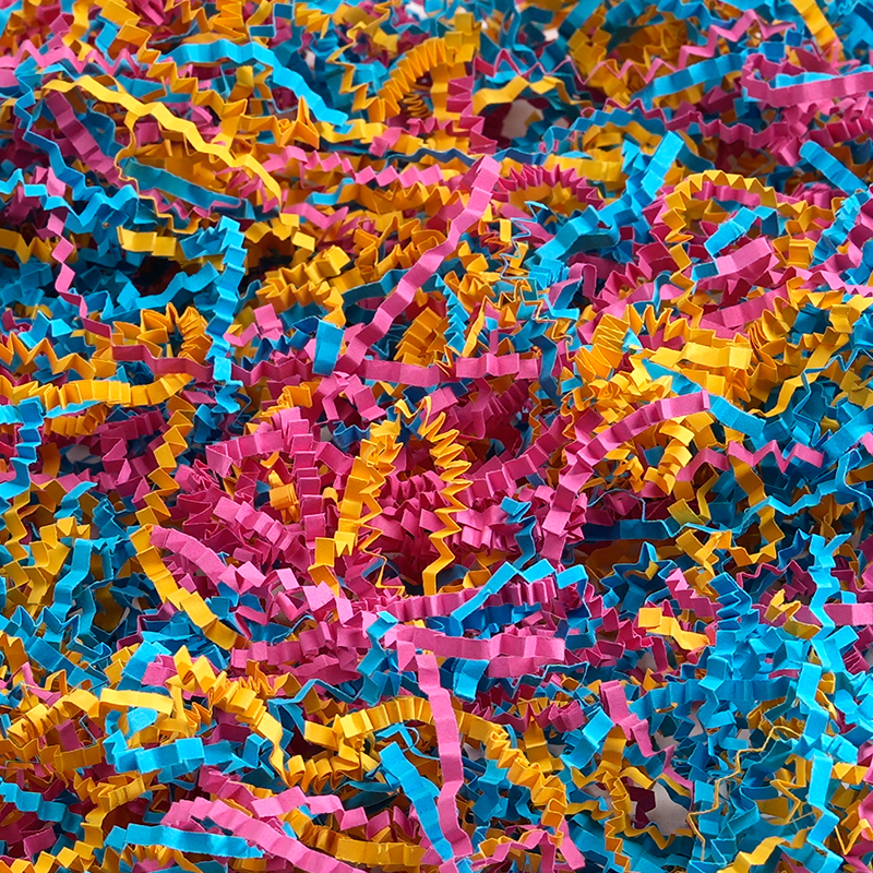 Mixed Color Crinkled Raffia Paper Shreds