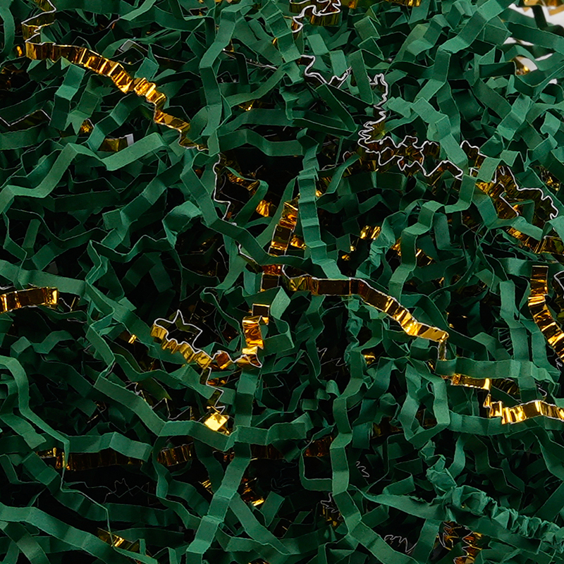 Single-sided / Double-sided Gold Crinkled Raffia Paper Shreds
