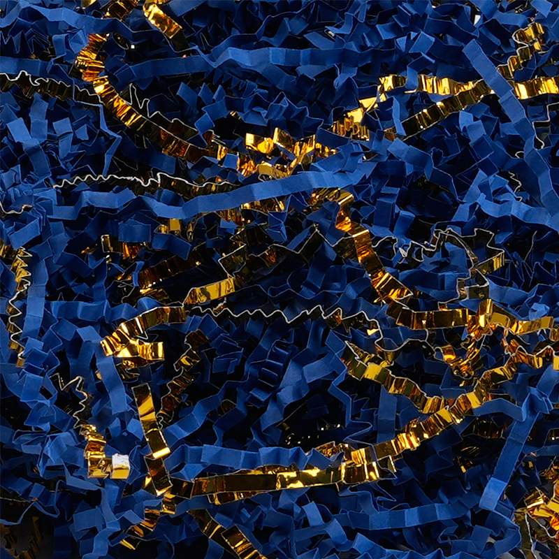 Single-sided / Double-sided Gold Crinkled Raffia Paper Shreds