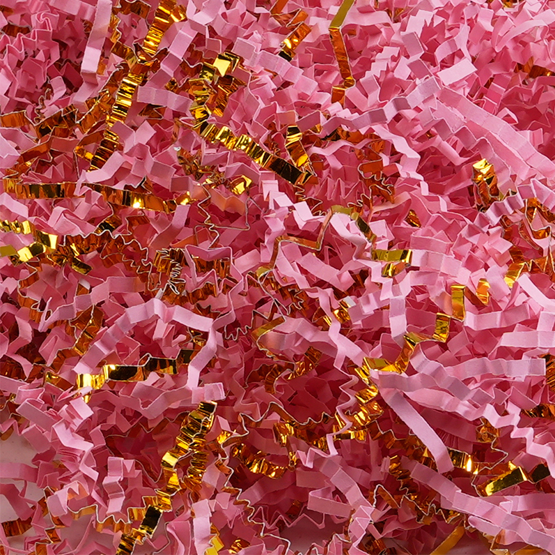 Single-sided / Double-sided Gold Crinkled Raffia Paper Shreds