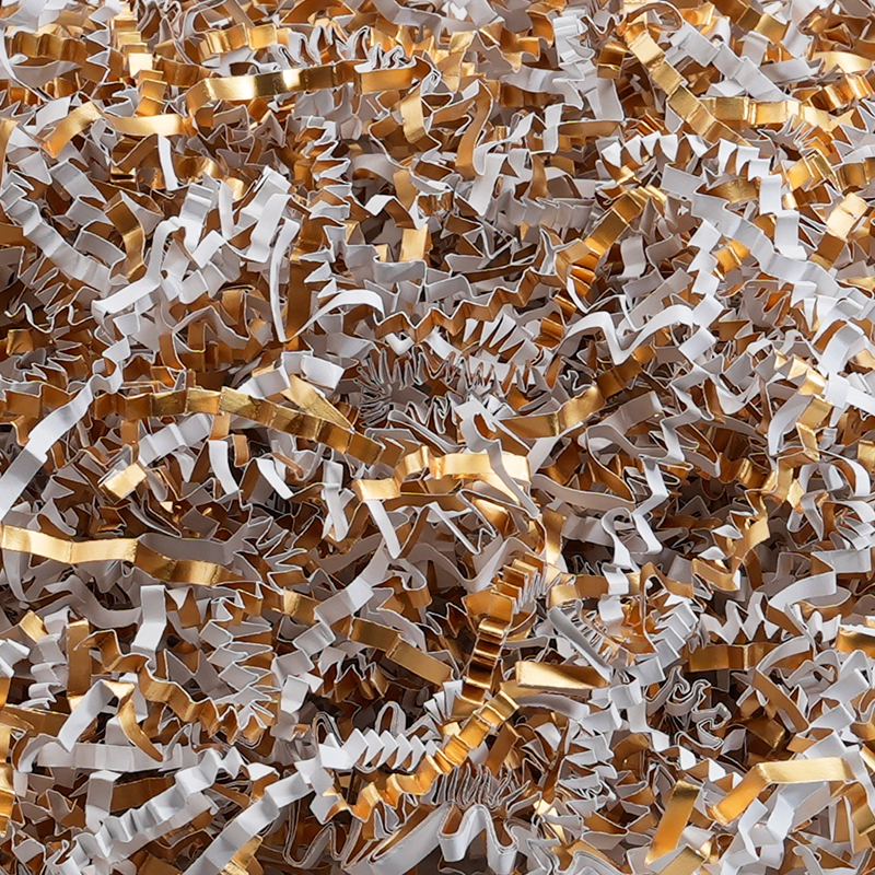 Single-sided / Double-sided Gold Crinkled Raffia Paper Shreds