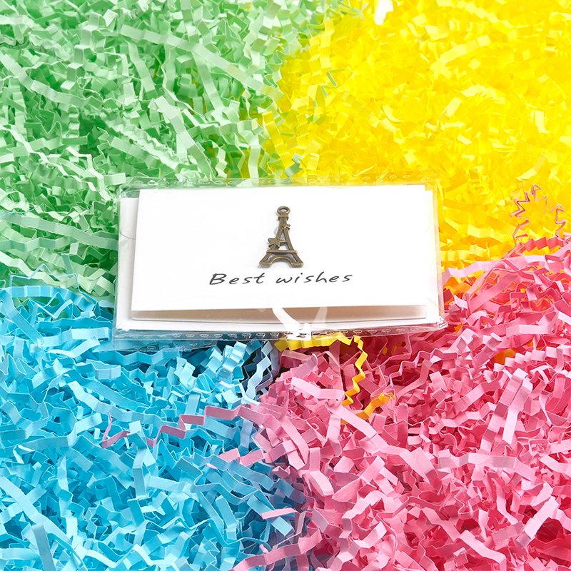 Multi-Layer Multicolor Crinkled Raffia Paper Shreds
