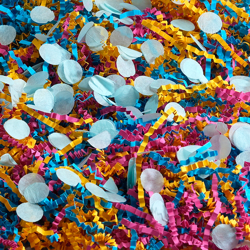 Mixed Color Crinkled Raffia Paper Shreds