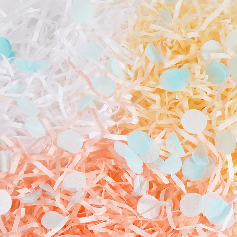 Multi-Layer Multicolor Raffia Paper Shred