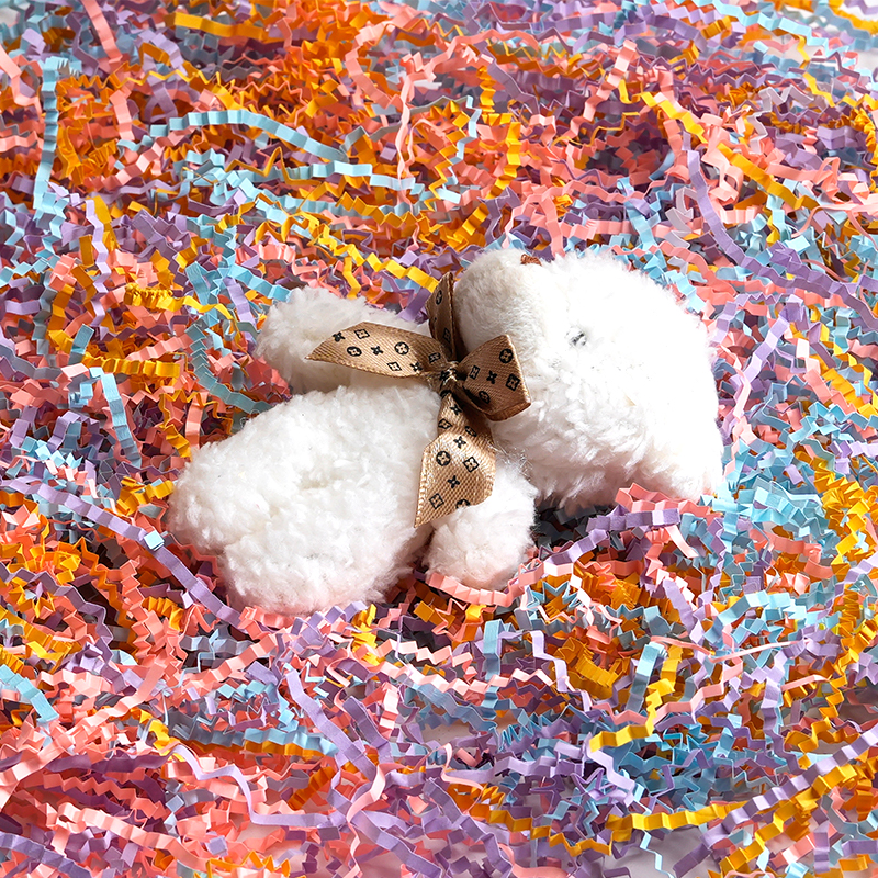 Mixed Color Crinkled Raffia Paper Shreds