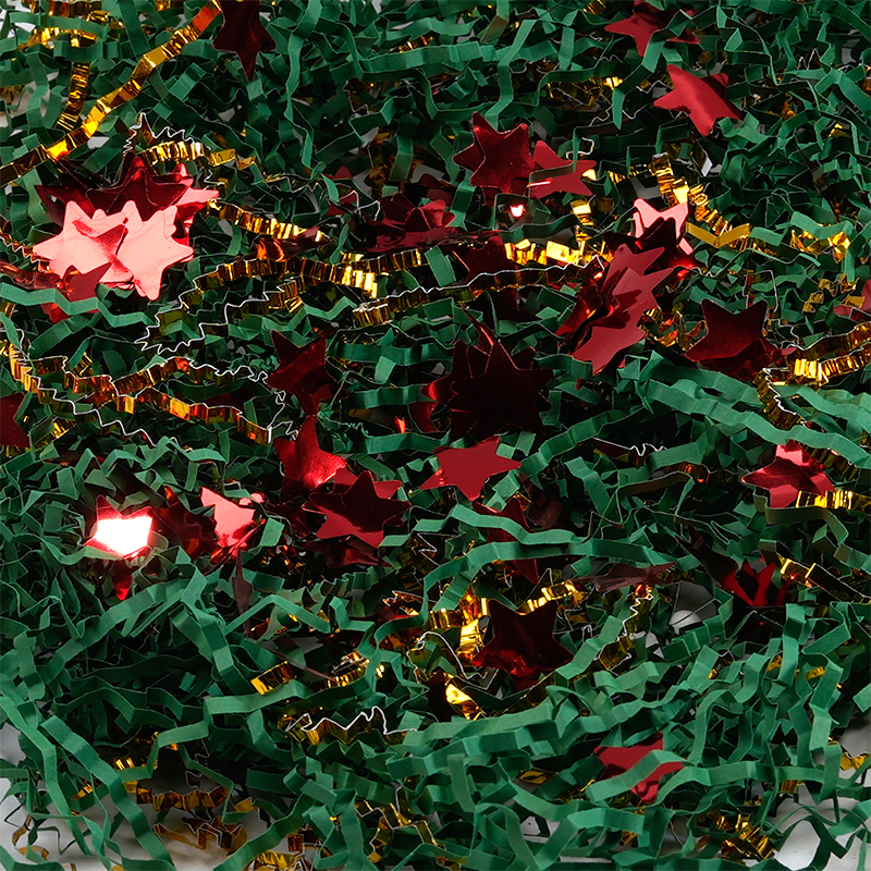 Single-sided / Double-sided Gold Crinkled Raffia Paper Shreds