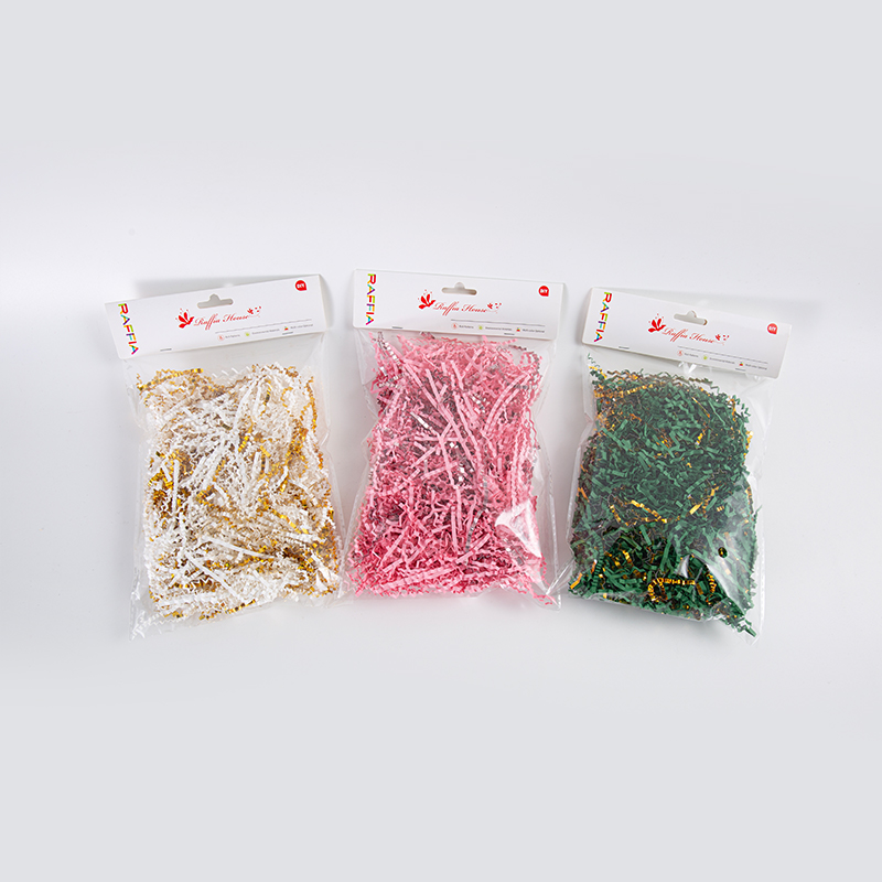 Single-sided / Double-sided Gold Crinkled Raffia Paper Shreds