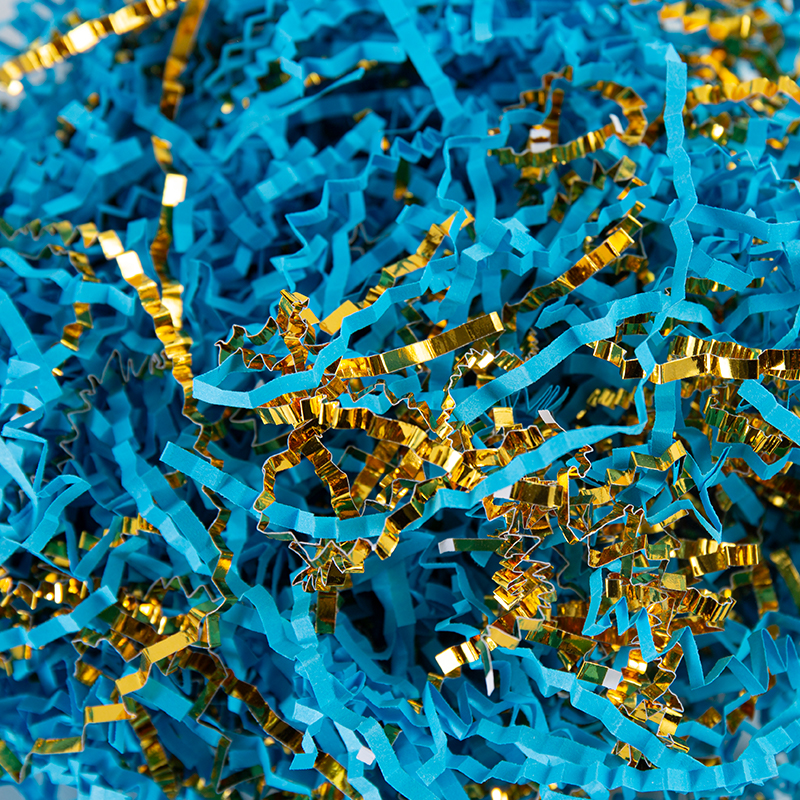 Single-sided / Double-sided Gold Crinkled Raffia Paper Shreds