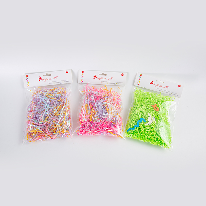 Mixed Color Crinkled Raffia Paper Shreds