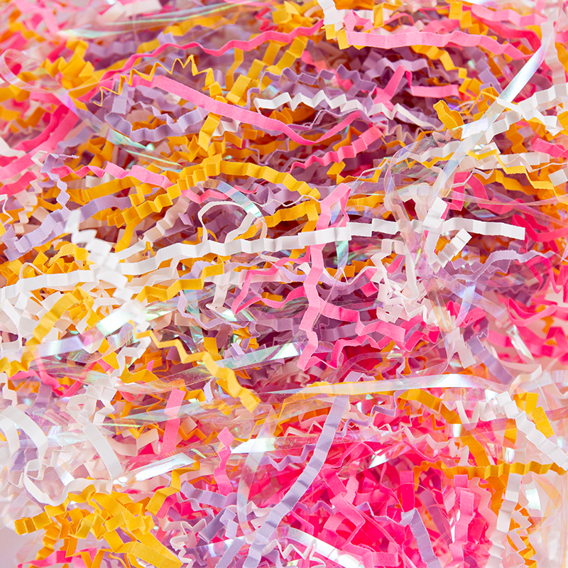 Mixed Color Crinkled Raffia Paper Shreds