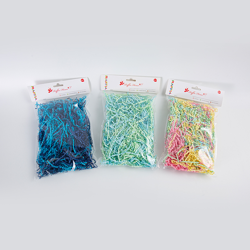 Mixed Color Crinkled Raffia Paper Shreds