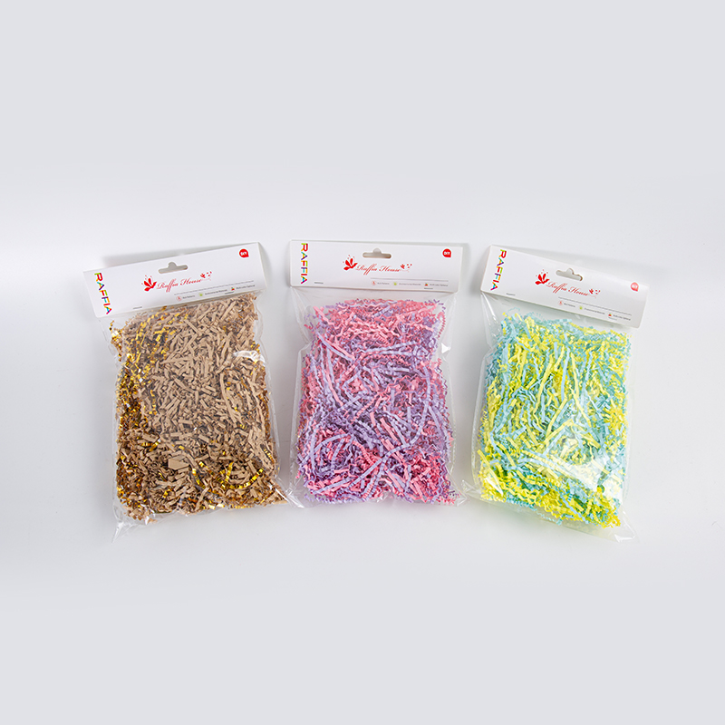 Mixed Color Crinkled Raffia Paper Shreds