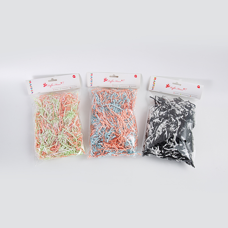Mixed Color Crinkled Raffia Paper Shreds