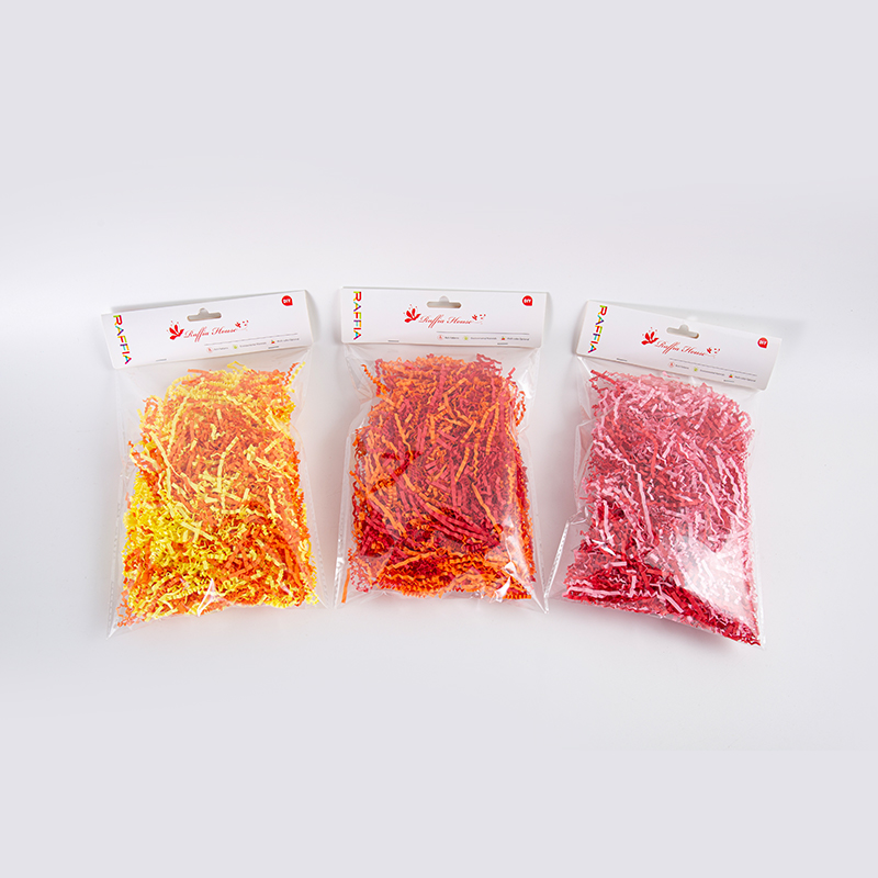 Mixed Color Crinkled Raffia Paper Shreds