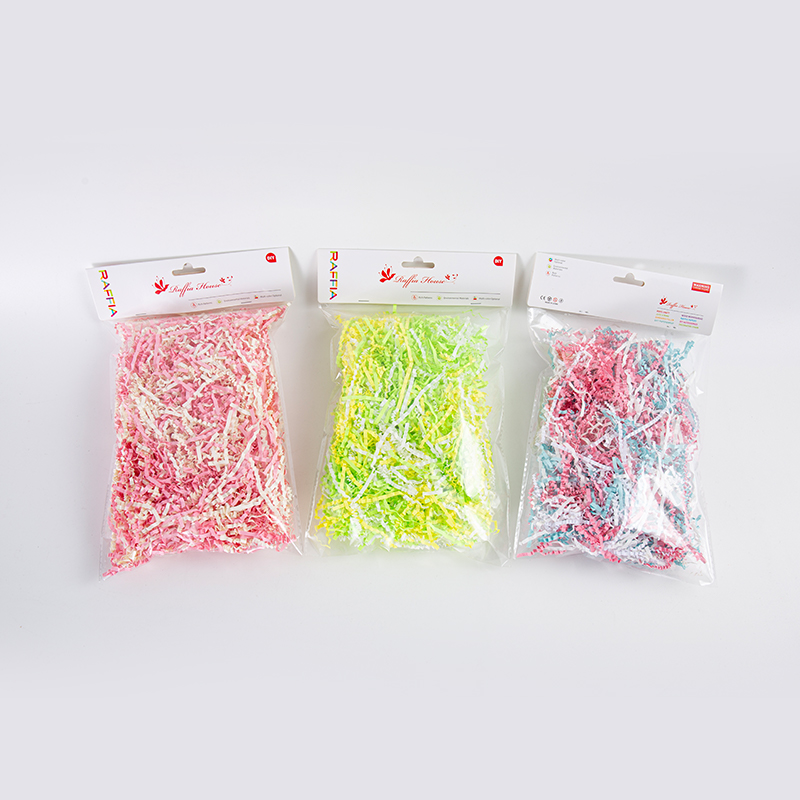 Mixed Color Crinkled Raffia Paper Shreds
