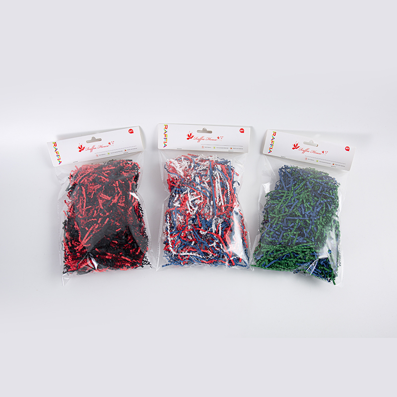 Mixed Color Crinkled Raffia Paper Shreds