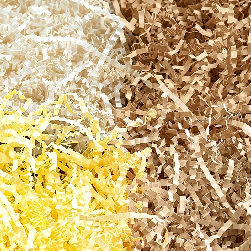 Multi-Layer Multicolor Crinkled Raffia Paper Shreds