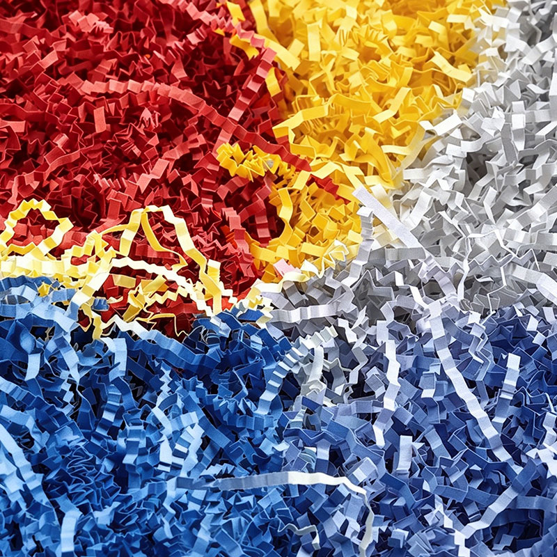 Multi-Layer Multicolor Crinkled Raffia Paper Shreds