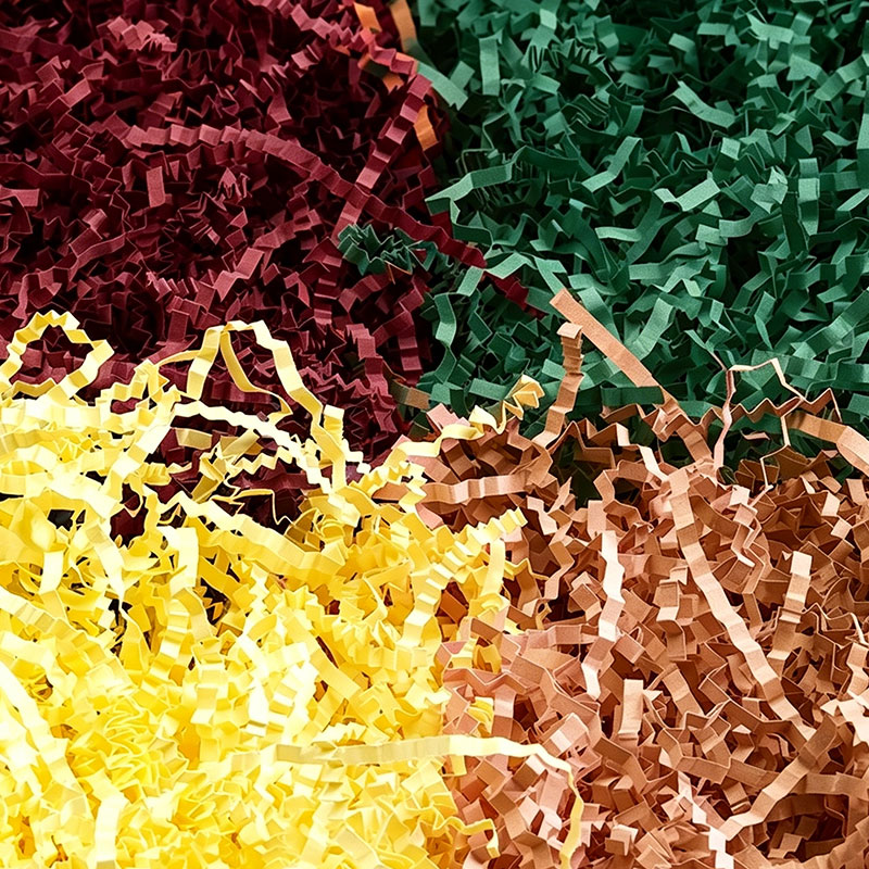 Multi-Layer Multicolor Crinkled Raffia Paper Shreds