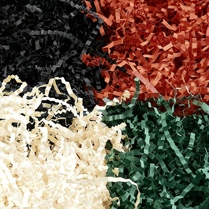 Multi-Layer Multicolor Crinkled Raffia Paper Shreds