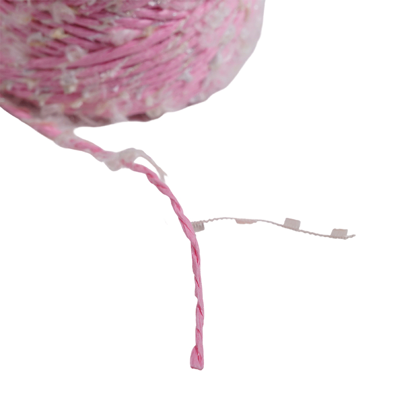 Paper yarn blended with feather yarn