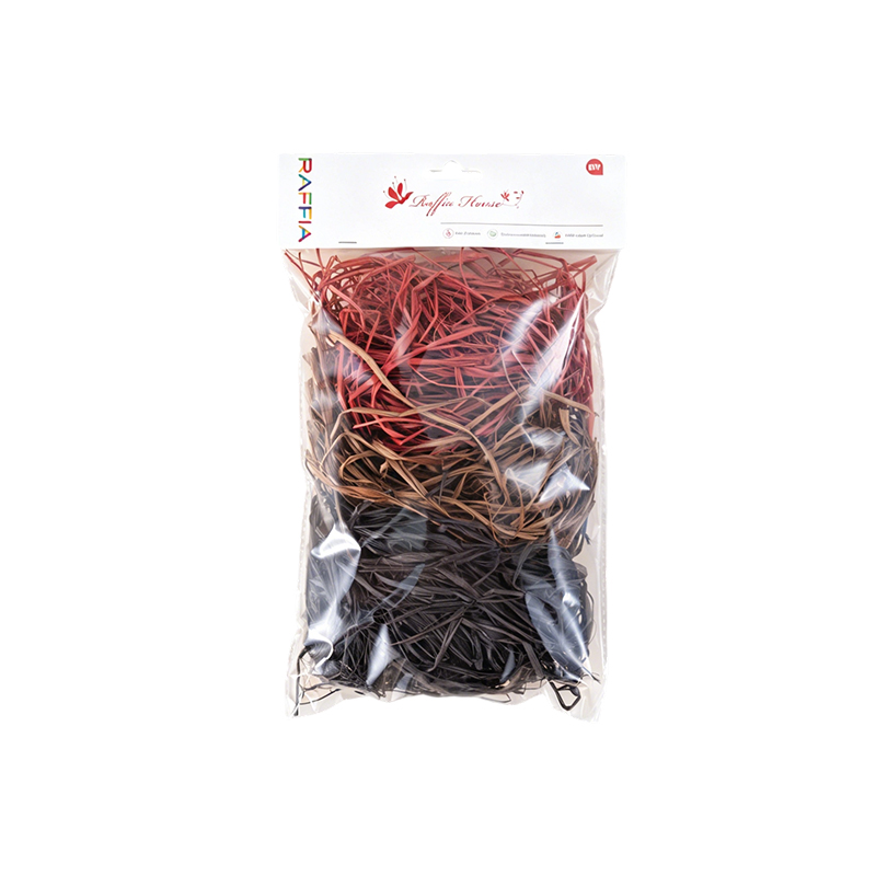Natural raffia shreds – holiday-themed tri-color mix