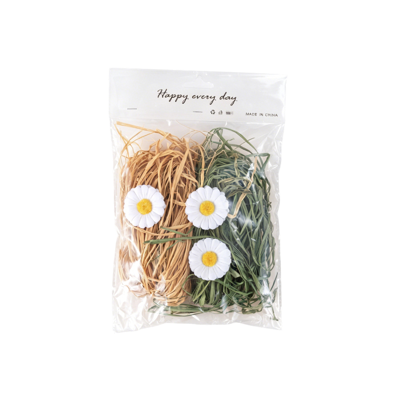 Natural raffia shreds – contrast color mix