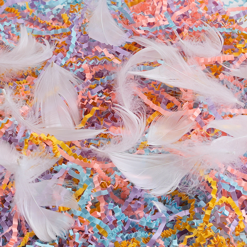 Feather with raffia